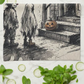 Süßes oder Saures Halloween Horror Geschirrtuch (Gefaltet)