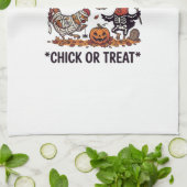 Süßes oder Saures Halloween Hühner Hexe Geist Kürb Geschirrtuch (Gefaltet)