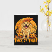 Süßes oder Saures Halloween-Hund 2 Karte (Gelbe Blume)