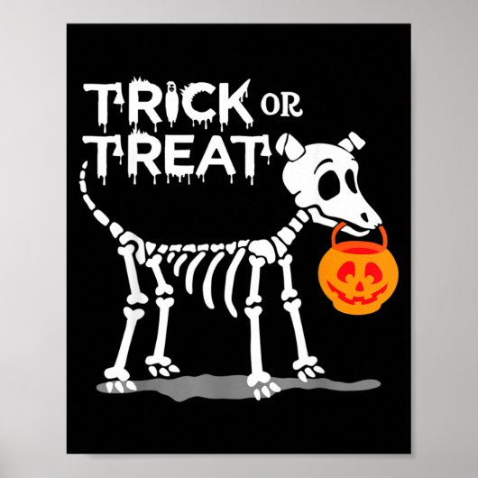 Süßes oder Saures Halloween Hund Poster (Vorne)