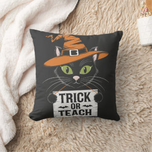 Süßes oder Saures Halloween-Katze - Lustiger Lehre Kissen