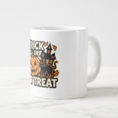 Süßes oder Saures Halloween-Katzen-Patch Jumbo-Tasse (Vorderseite Rechts)