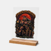 Süßes oder Saures Halloween-Killer-Skelett-Axt Rot Acrylschild (Winkel)