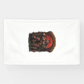 Süßes oder Saures Halloween-Killer-Skelett-Axt Rot Banner (Horizontal)