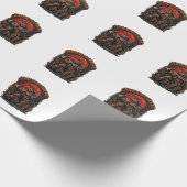 Süßes oder Saures Halloween-Killer-Skelett-Axt Rot Geschenkpapier (Ecke)