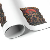 Süßes oder Saures Halloween-Killer-Skelett-Axt Rot Geschenkpapier (Rolleneckpunkt)