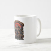 Süßes oder Saures Halloween-Killer-Skelett-Axt Rot Kaffeetasse (VorderseiteRechts)