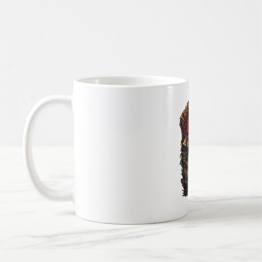 Süßes oder Saures Halloween-Killer-Skelett-Axt Rot Kaffeetasse (Links)