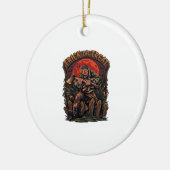 Süßes oder Saures Halloween-Killer-Skelett-Axt Rot Keramik Ornament (Links)