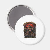 Süßes oder Saures Halloween Killer Skelett Axt Rot Magnet (Vorderseite/Rückseite)