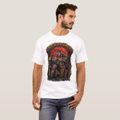 Süßes oder Saures Halloween-Killer-Skelett-Axt Rot T-Shirt (Vorne ganz)