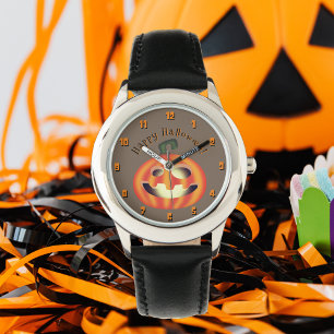 Süßes oder Saures Halloween-Kürbis Armbanduhr