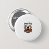 Süßes oder Saures Halloween-Kürbis-Hexenhut Grusel Button (Vorne & Hinten)