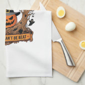 Süßes oder Saures Halloween-Kürbis-Hexenhut Grusel Geschirrtuch (Viertel Falte)