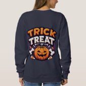 Süßes oder Saures Halloween-Kürbis Jack-O'-Lantern Sweatshirt (Rückseite)