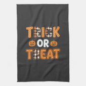 Süßes oder Saures Halloween-Kürbis-Vektordesign_1 Geschirrtuch (Vertikal)