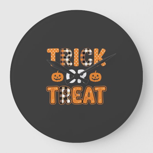 Süßes oder Saures Halloween-Kürbis-Vektordesign_1 Große Wanduhr (Vorderseite)