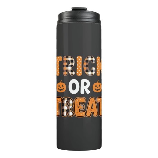 Süßes oder Saures Halloween-Kürbis-Vektordesign_1 Thermosbecher (Vorderseite)