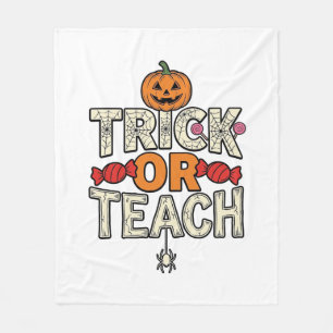 Süßes oder Saures Halloween-Lehrer Vintage-Vektor  Fleecedecke
