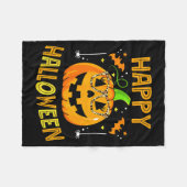 Süßes oder Saures Halloween Lustiger Kürbis Glückl Fleecedecke (Vorderseite (Horizontal))