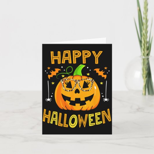 Süßes oder Saures Halloween Lustiger Kürbis Glückl Karte (Vorderseite)