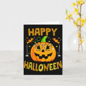 Süßes oder Saures Halloween Lustiger Kürbis Glückl Karte (Gelbe Blume)