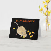 Süßes oder Saures Halloween-Maus mit Maiskörnern Karte (Gelbe Blume)