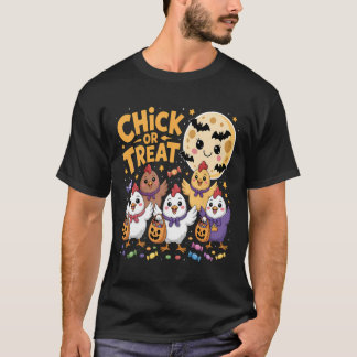 Süßes oder Saures Halloween Mond Huhn Spaß T-Shirt