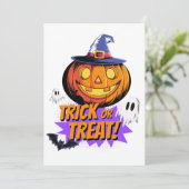 Süßes oder Saures! Halloween Nacht Einladung (Stehend Vorderseite)