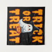 Süßes oder Saures Halloween niedlicher Geist Kürbi Wandteppich (Vorderseite (Horizontal))