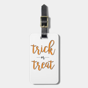 Süßes oder Saures Halloween Orange Schwarz Einfach Gepäckanhänger