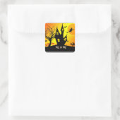Süßes oder Saures, Halloween Quadratischer Aufkleber (Tasche)