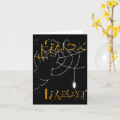 Süßes oder Saures Halloween-Schwarze Katze Spinnen Karte (Gelbe Blume)