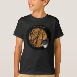 Süßes oder Saures Halloween-Schwarze-Katze-und-Mon T-Shirt