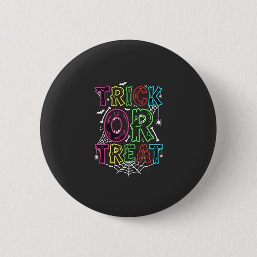 Süßes oder Saures Halloween-Spinnennetz-Design_1 Button (Vorderseite)