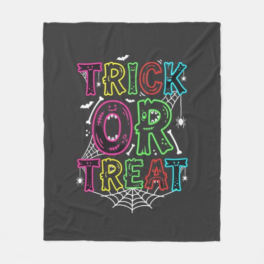Süßes oder Saures Halloween-Spinnennetz-Design_1 Fleecedecke (Vorderseite)