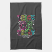 Süßes oder Saures Halloween-Spinnennetz-Design_1 Geschirrtuch (Vertikal)