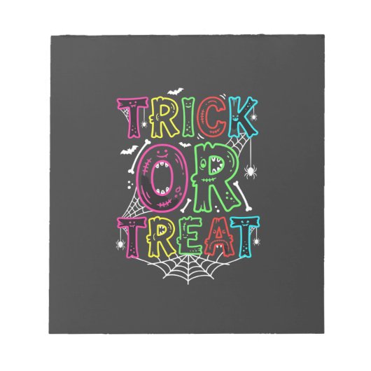 Süßes oder Saures Halloween-Spinnennetz-Design_1 Notizblock (Vorderseite)