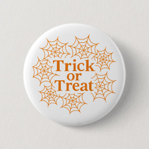 Süßes oder Saures Halloween Spinnennetz Gruselig Button