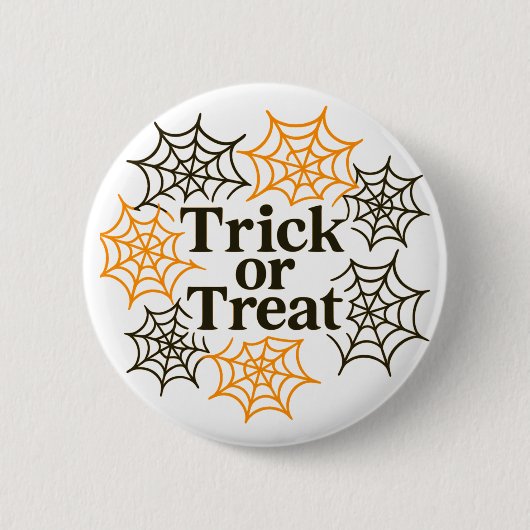 Süßes oder Saures Halloween Spinnennetz Gruselpart Button (Vorderseite)