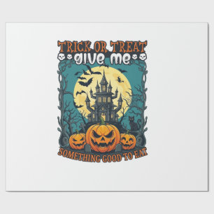 Süßes oder Saures Halloween Spukhaus Kürbisse Mo Geschenkpapier