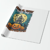 Süßes oder Saures Halloween Spukhaus Kürbisse Mo Geschenkpapier (Ungerollt)