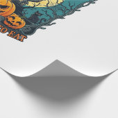 Süßes oder Saures Halloween Spukhaus Kürbisse Mo Geschenkpapier (Ecke)