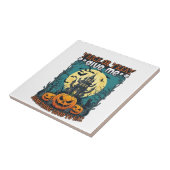 Süßes oder Saures Halloween Spukhaus Kürbisse Mond Fliese (Seite)