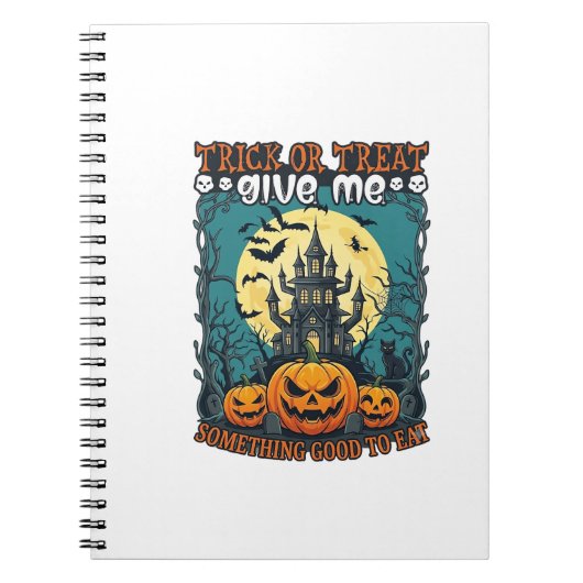 Süßes oder Saures Halloween Spukhaus Kürbisse Mond Notizblock (Vorderseite)