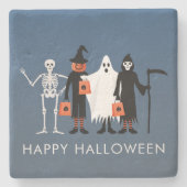 Süßes oder Saures Halloween Steinuntersetzer (Vorderseite)