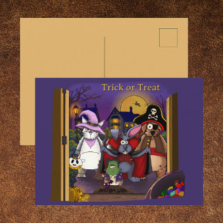 Süßes oder Saures Halloween-Tiere Süß Postkarte
