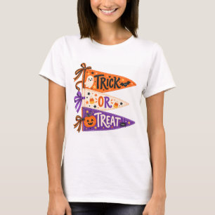 Süßes oder Saures Halloween-Wimpel-Flaggen T-Shirt