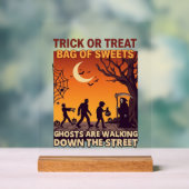 Süßes oder Saures Halloween Zombies Sensenmann Kür Acrylschild (Neutral)