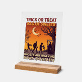 Süßes oder Saures Halloween Zombies Sensenmann Kür Acrylschild (Winkel)